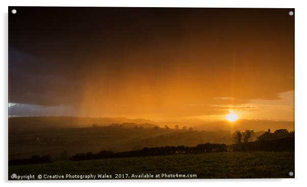 Brecon Beacons spring storm Acrylic by Creative Photography Wales