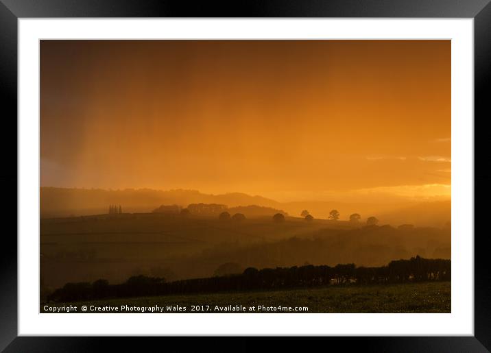 Brecon Beacons evening glow Framed Mounted Print by Creative Photography Wales