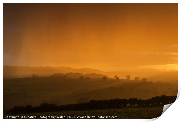 Brecon Beacons evening glow Print by Creative Photography Wales