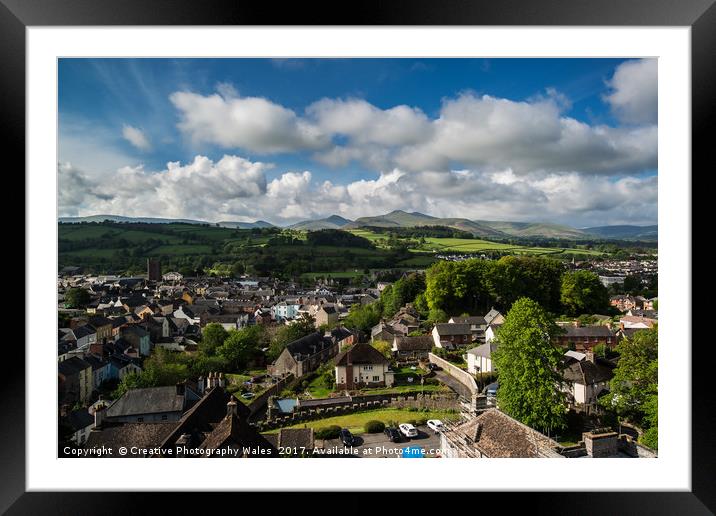 Brecon view from Cathedral Tower Framed Mounted Print by Creative Photography Wales