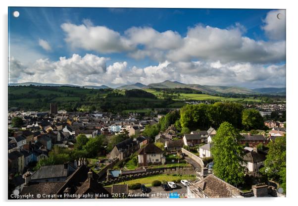 Brecon view from Cathedral Tower Acrylic by Creative Photography Wales