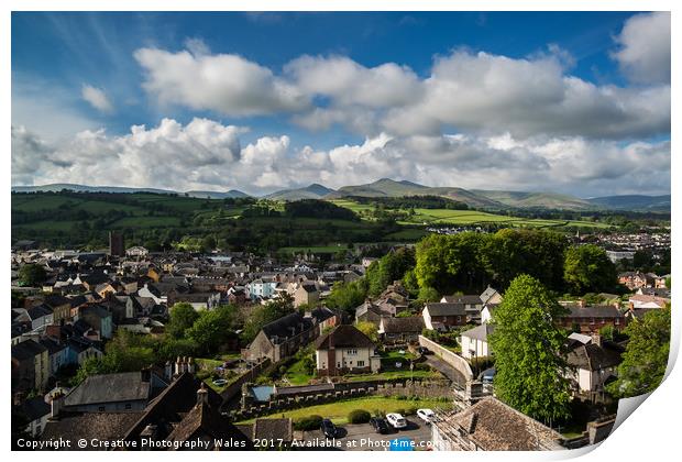 Brecon view from Cathedral Tower Print by Creative Photography Wales