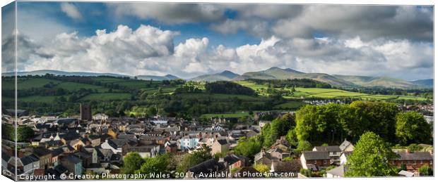 Brecon view from Cathedral Tower Canvas Print by Creative Photography Wales