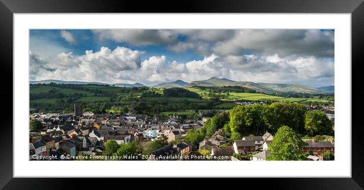 Brecon view from Cathedral Tower Framed Mounted Print by Creative Photography Wales