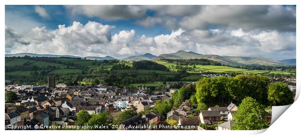 Brecon view from Cathedral Tower Print by Creative Photography Wales