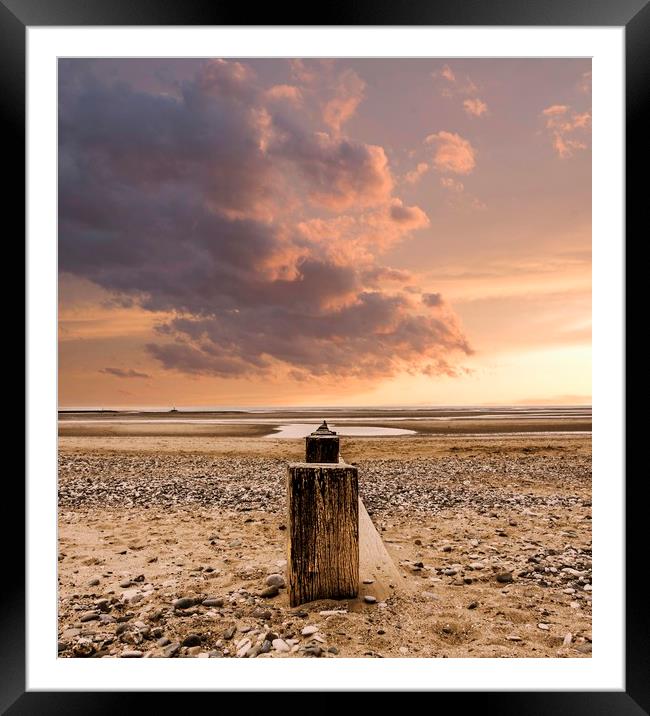 lonely beach Framed Mounted Print by dave mcnaught