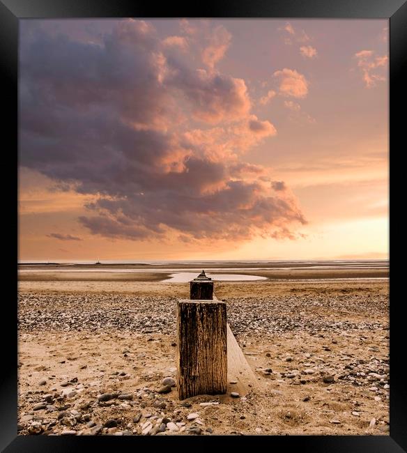 lonely beach Framed Print by dave mcnaught