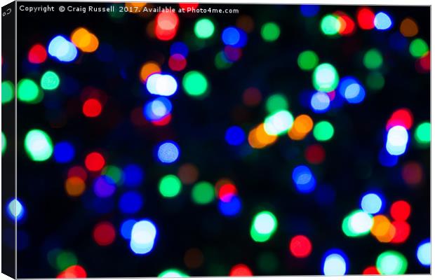 Abstract Christmas Lights Canvas Print by Craig Russell