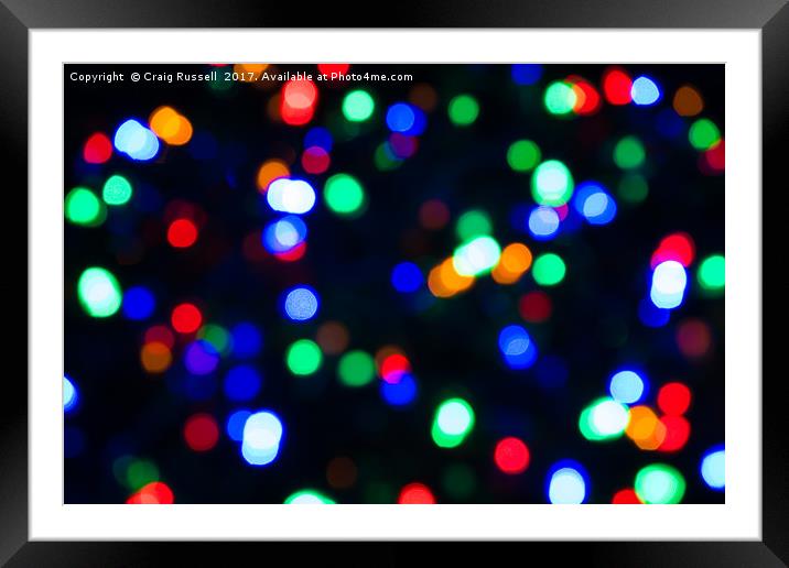 Abstract Christmas Lights Framed Mounted Print by Craig Russell