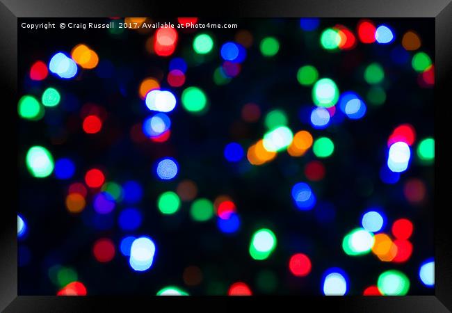 Abstract Christmas Lights Framed Print by Craig Russell