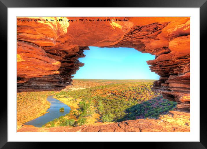 Natures Window Kalbarri National Park  4 Framed Mounted Print by Colin Williams Photography