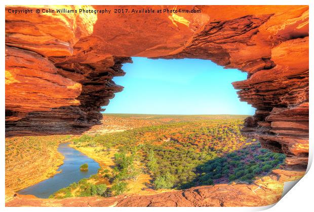 Natures Window Kalbarri National Park  4 Print by Colin Williams Photography