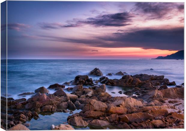 Pastel Sunset Across the Mediterranean Sea  Canvas Print by Andrew George
