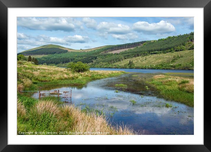 The Talybont Reservoir Brecon Beacons South Wales Framed Mounted Print by Nick Jenkins