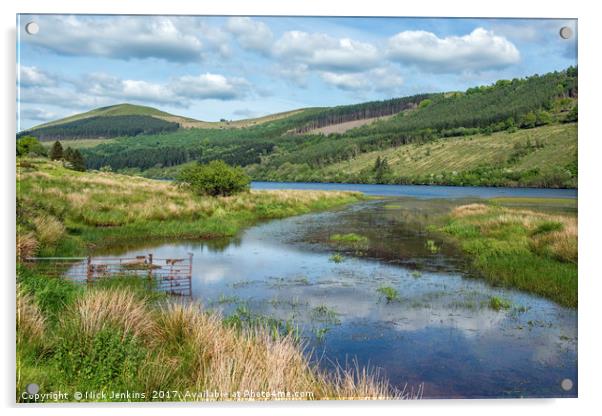 The Talybont Reservoir Brecon Beacons South Wales Acrylic by Nick Jenkins