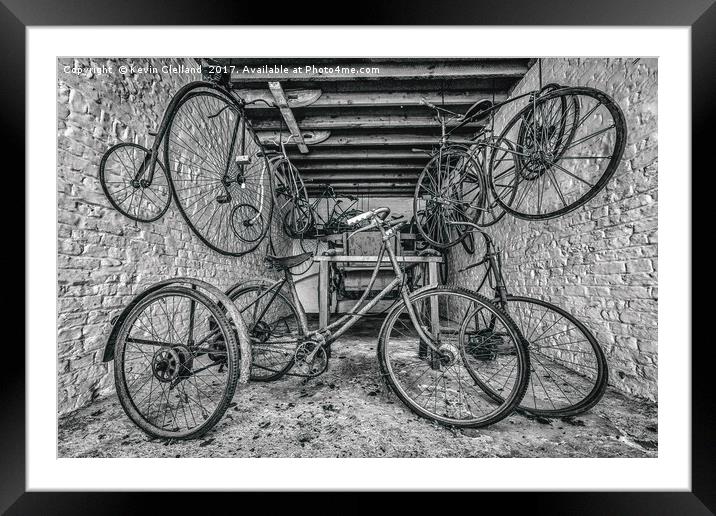 Old Bicycles Framed Mounted Print by Kevin Clelland