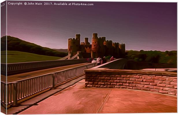 Conwy Castle (Digital Art) Canvas Print by John Wain
