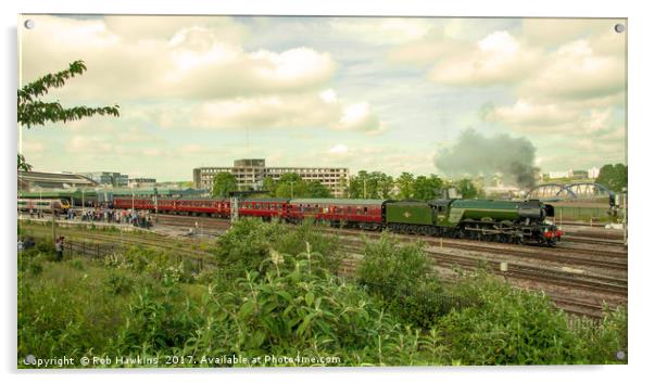 Flying Scotsman at Bristol Temple Meads  Acrylic by Rob Hawkins