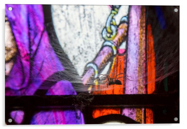 Creepy spider Acrylic by Jackie Davies