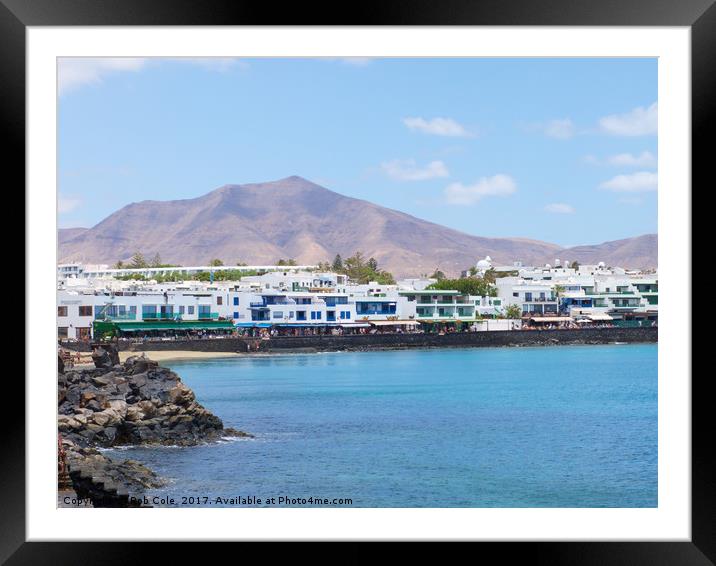 Playa Blanca Seafront, Lanzarote, Spain Framed Mounted Print by Rob Cole