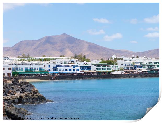 Playa Blanca Seafront, Lanzarote, Spain Print by Rob Cole