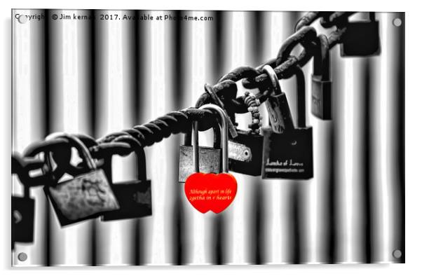Love locks Acrylic by Jim kernan