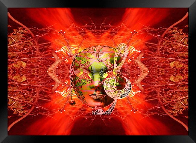 Fire Mask Framed Print by Matthew Lacey