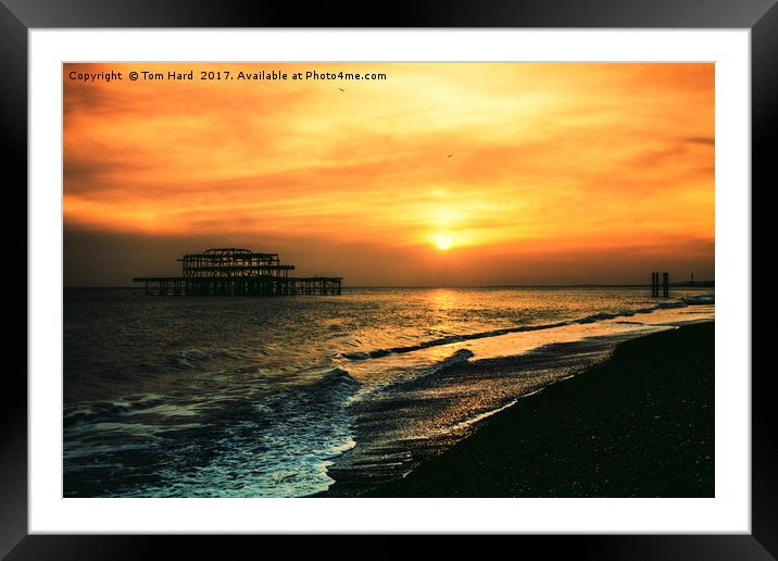 Brighton Sunset Framed Mounted Print by Tom Hard