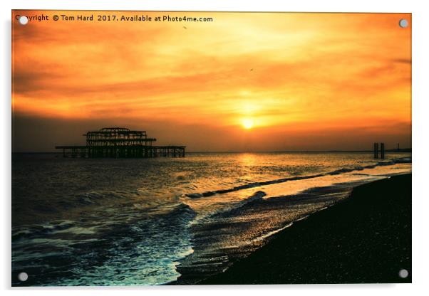 Brighton Sunset Acrylic by Tom Hard