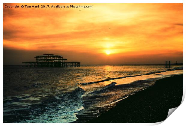Brighton Sunset Print by Tom Hard