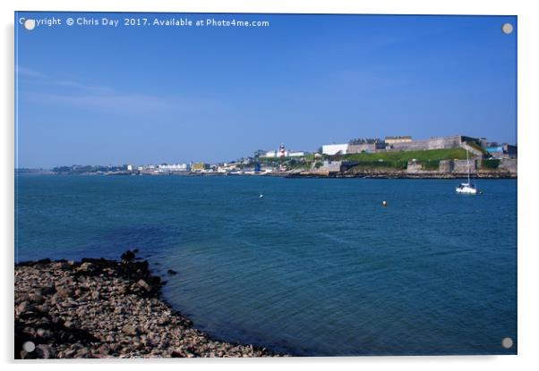 Plymouth Hoe and Foreshore Acrylic by Chris Day