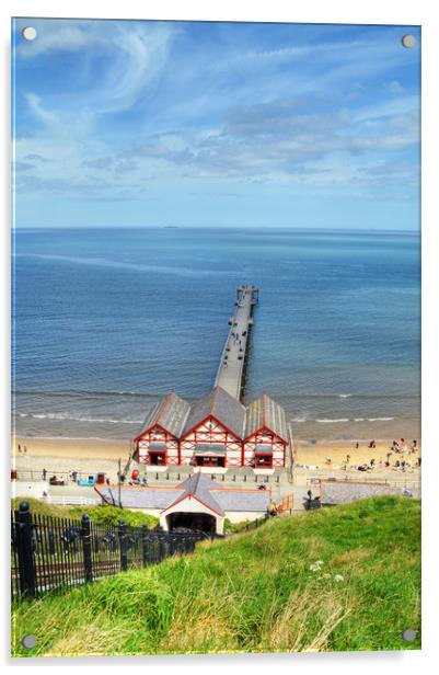 Saltburn Pier Acrylic by Sarah Couzens