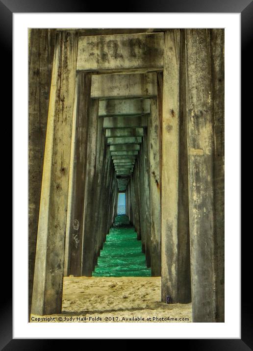 Under the Pier Framed Mounted Print by Judy Hall-Folde