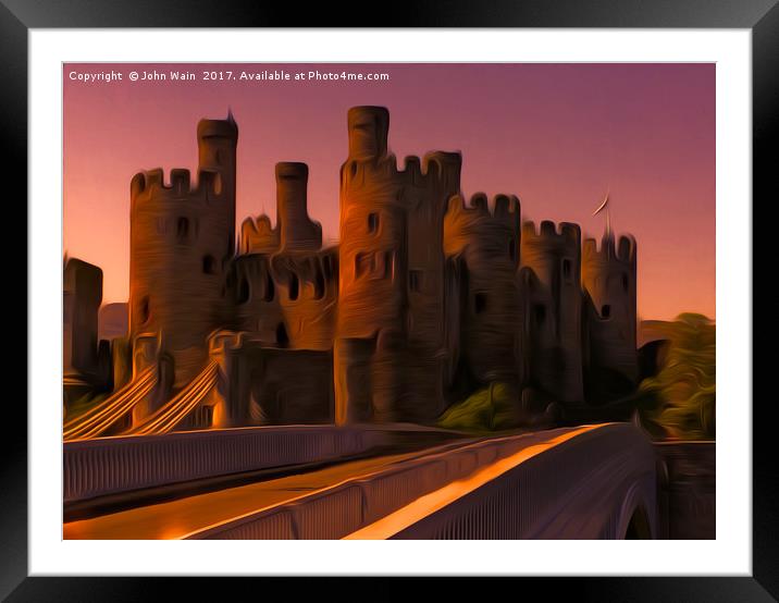 Conwy (Conway) Castle (Digital Art) Framed Mounted Print by John Wain
