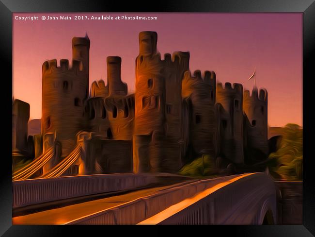Conwy (Conway) Castle (Digital Art) Framed Print by John Wain