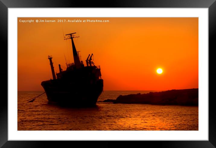 Cypriot sunset Framed Mounted Print by Jim kernan