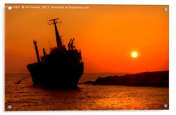 Cypriot sunset Acrylic by Jim kernan