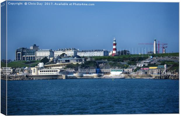 Plymouth Hoe and Foreshore Canvas Print by Chris Day