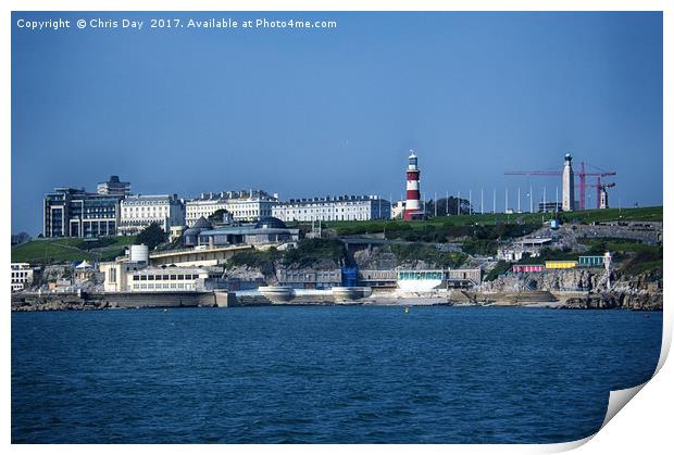 Plymouth Hoe and Foreshore Print by Chris Day