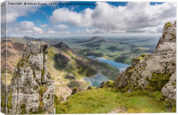 Lakes of Snowdonia Canvas Print by Adrian Evans