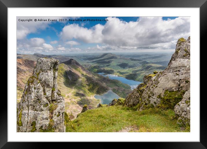 Lakes of Snowdonia Framed Mounted Print by Adrian Evans