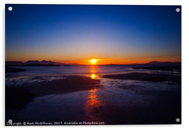 Arisaig Sunset Acrylic by Mark McGillivray