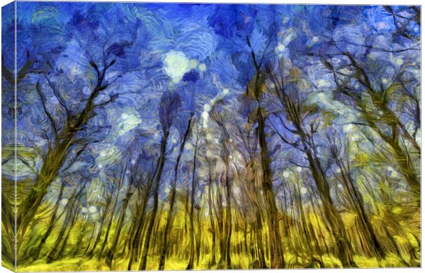 Vincent Van Gogh Forest Art Canvas Print by David Pyatt