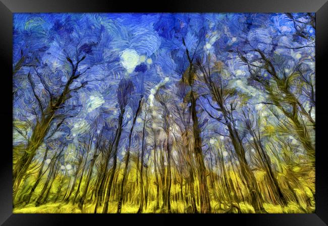 Vincent Van Gogh Forest Art Framed Print by David Pyatt