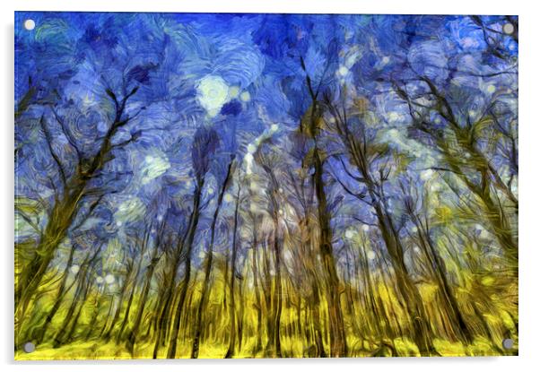 Vincent Van Gogh Forest Art Acrylic by David Pyatt