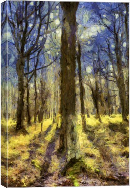 Vincent Van Gogh Forest Art Canvas Print by David Pyatt