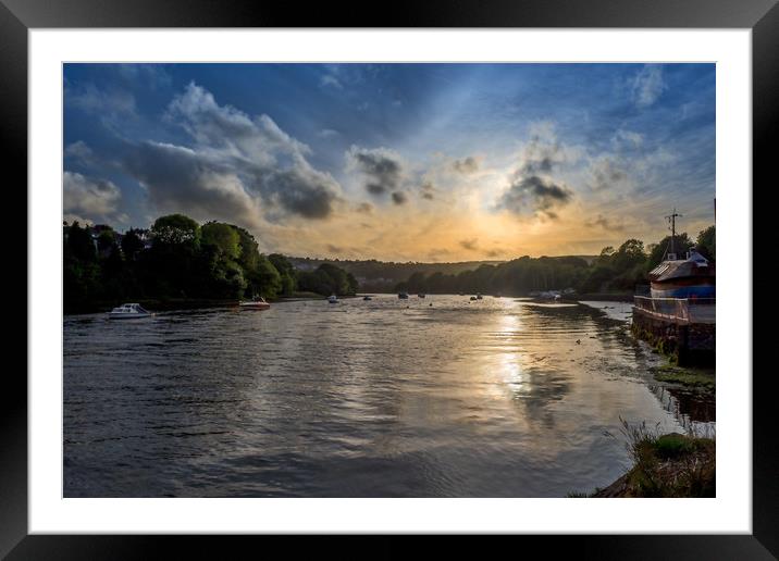Cardigan Harbour Sunset, Pembrokeshire, Wales, UK Framed Mounted Print by Mark Llewellyn