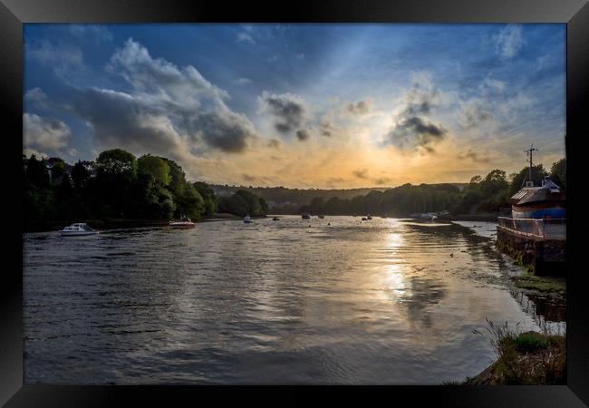 Cardigan Harbour Sunset, Pembrokeshire, Wales, UK Framed Print by Mark Llewellyn