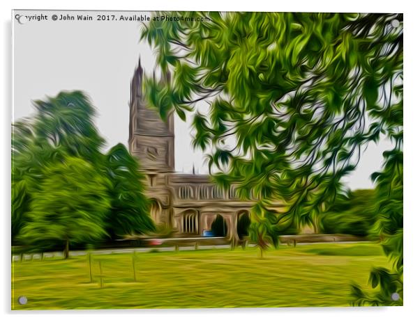 St Marys Church. Thornbury. (Digital Art) Acrylic by John Wain