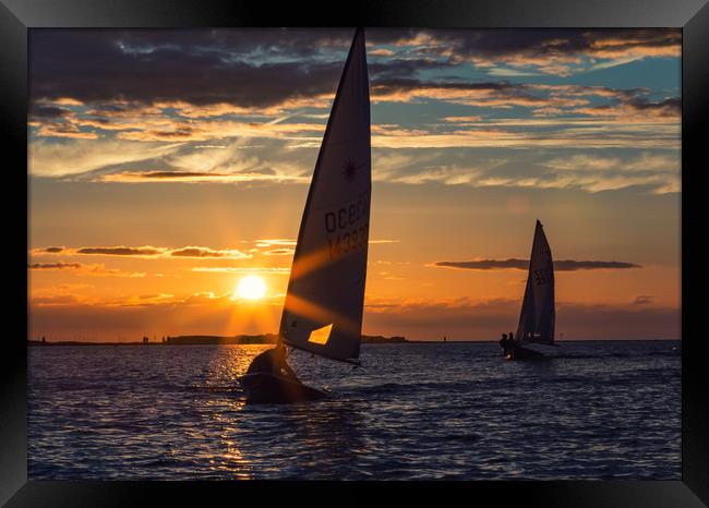 Sunset Sailing Framed Print by Graham Morris